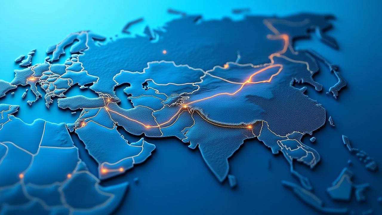 Орталық Азияның сауда жолдарын көрсететін карта